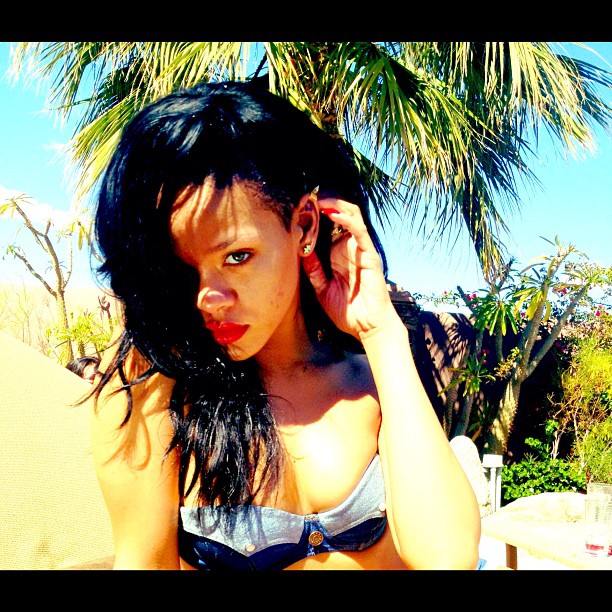 Christmas break During a return to Barbados Rihanna's hand and hip tattoo