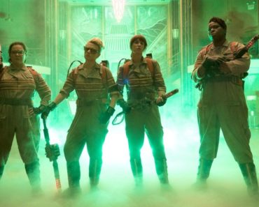 The Ghostbusters Abby (Melissa McCarthy), Holtzmann (Kate McKinnon), Erin (Kristen Wiig) and Patty (Leslie Jones) inside the Mercado Hotel Lobby in Columbia Pictures' GHOSTBUSTERS.